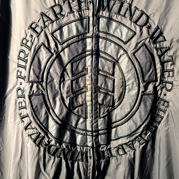 Element Black Mesh-Lined Four Elements Embroidered Logo Windbreaker SZ L - RARE! - Picture 2 of 5